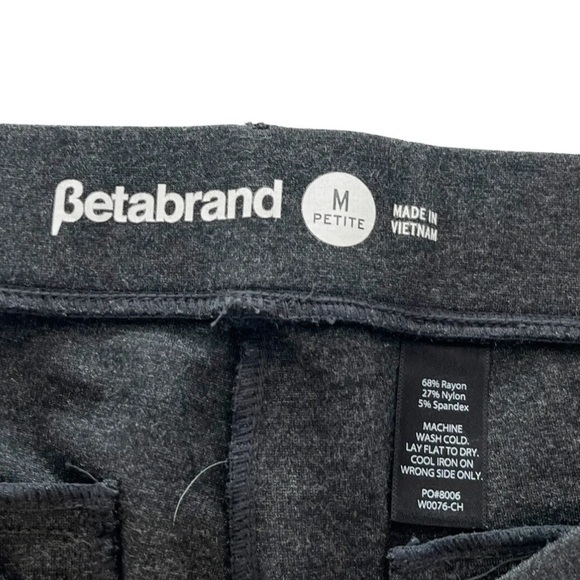 Betabrand Women's Sz Medium Petite Charcoal Gray Straight Leg  Dress Yoga Pants - Picture 5 of 8
